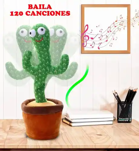 Cactus con canción musical bailarin