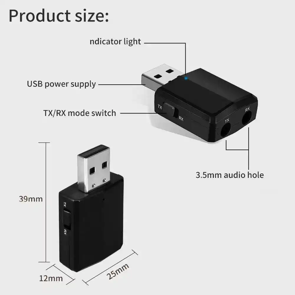 Receptor - Transmisor Usb Bluetooth Adaptador 3.5mm Audífono