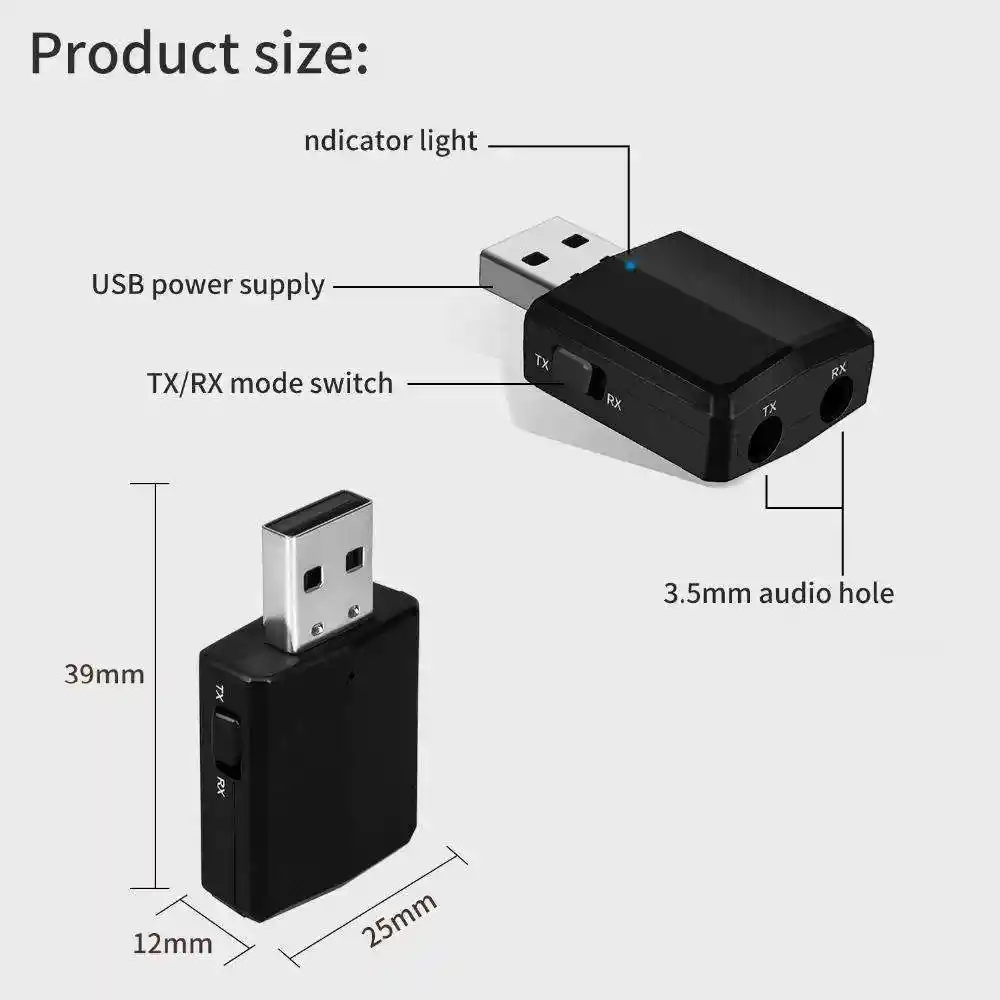 Receptor - Transmisor Usb Bluetooth Adaptador 3.5mm Audífono