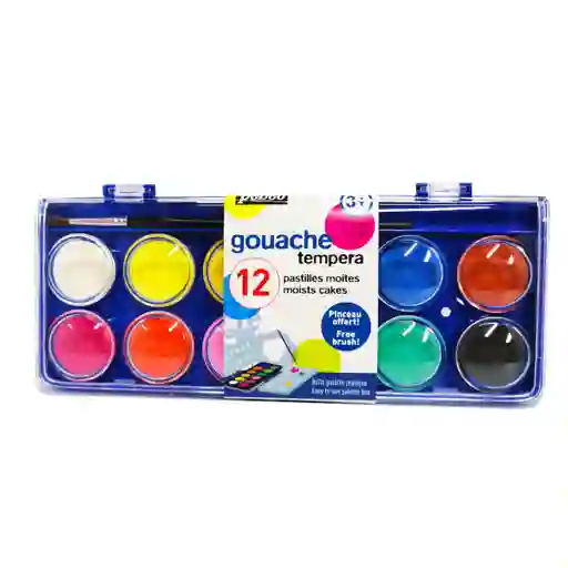 Gouache Tempera X 12 Pastillas + Pincel