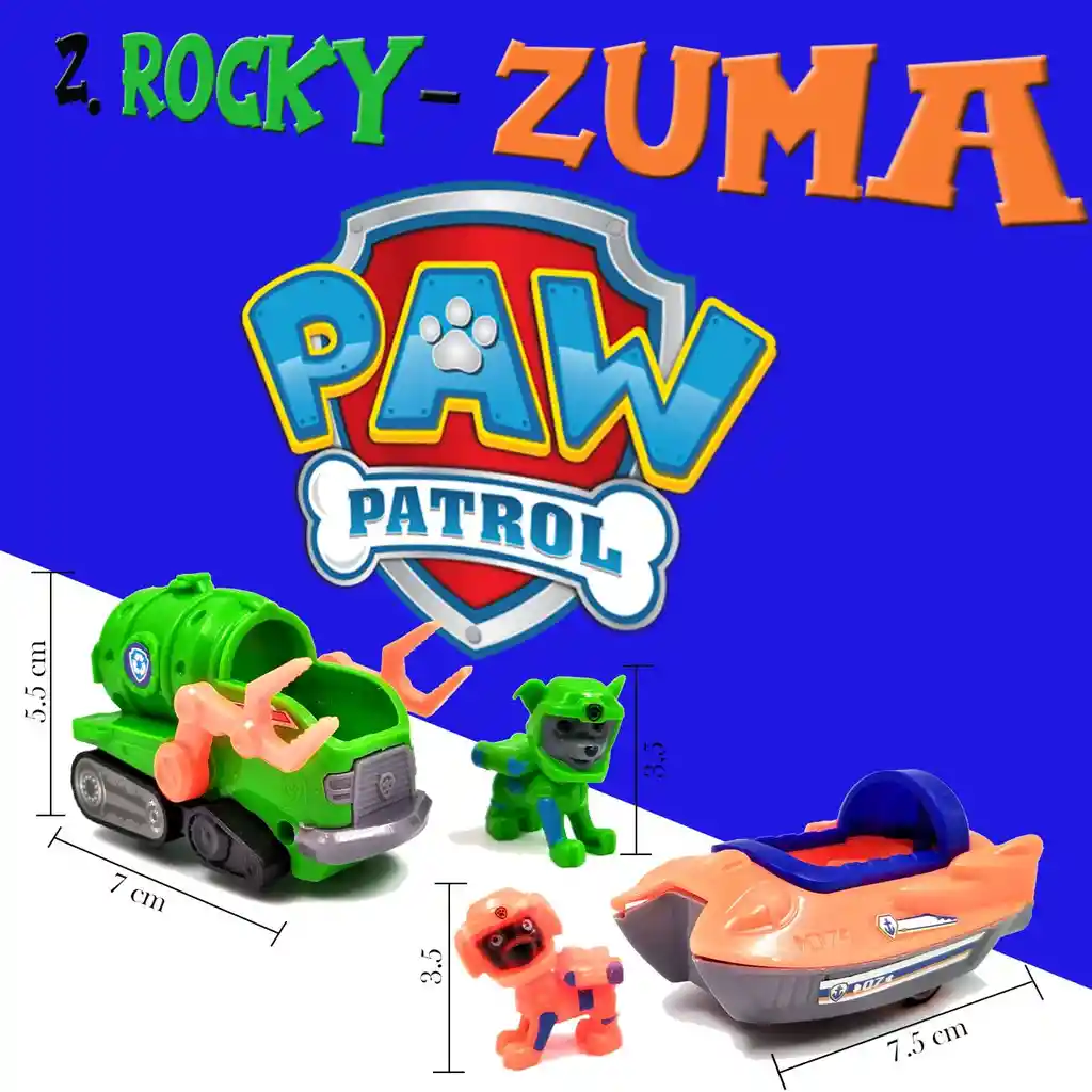 Paw Patrol Patrulla Canina Set X2 Juguete Vehiculos Jugueteria