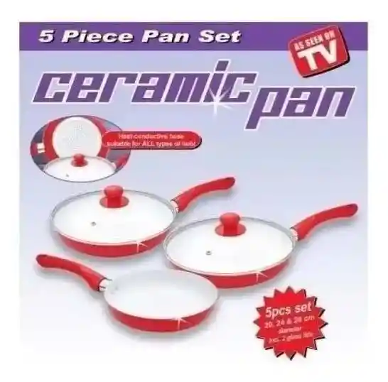 Set Sartenes Antiadherentes Ceramic Pan 5 Piezas