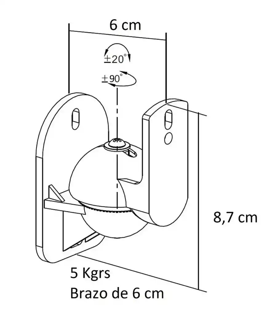 Soporte Base Pared Para Parlantes 5.1 De Teatros En Casa Home Theater