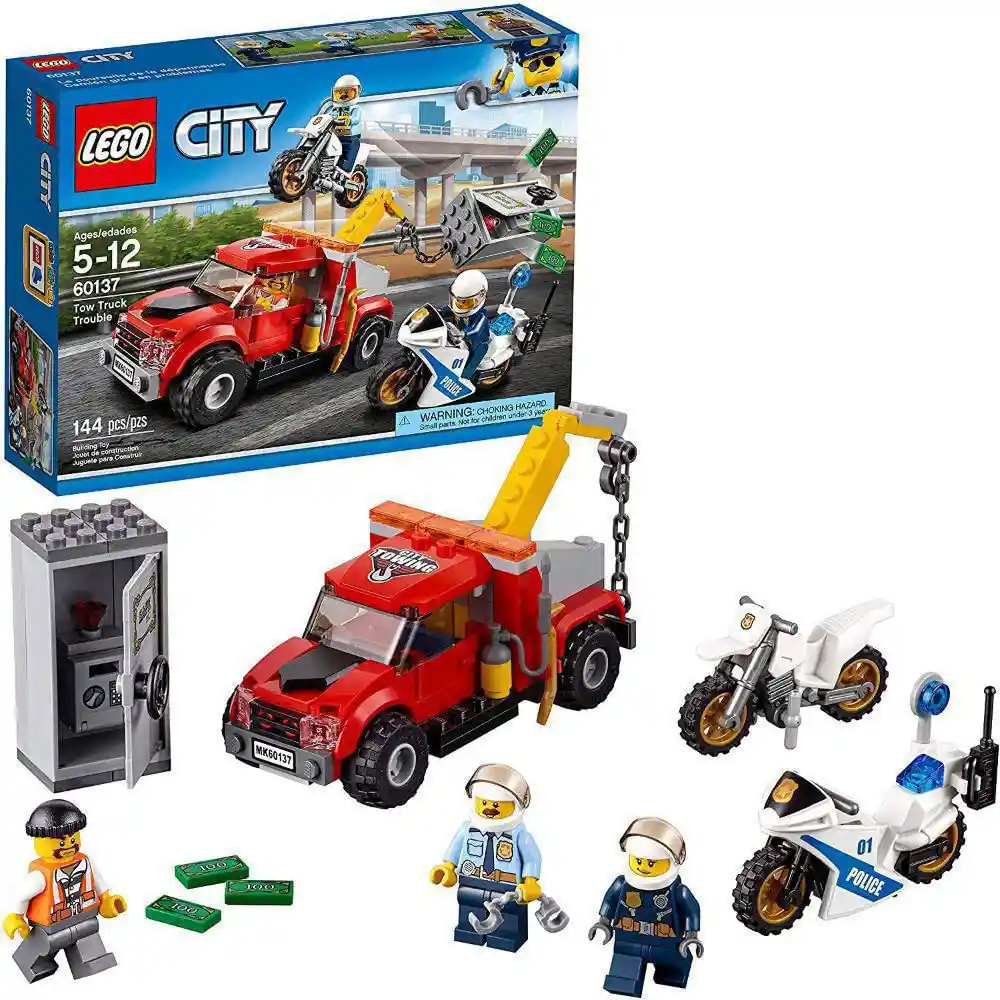 Lego City Camión Grúa En Problemas 60137 144 Piezas