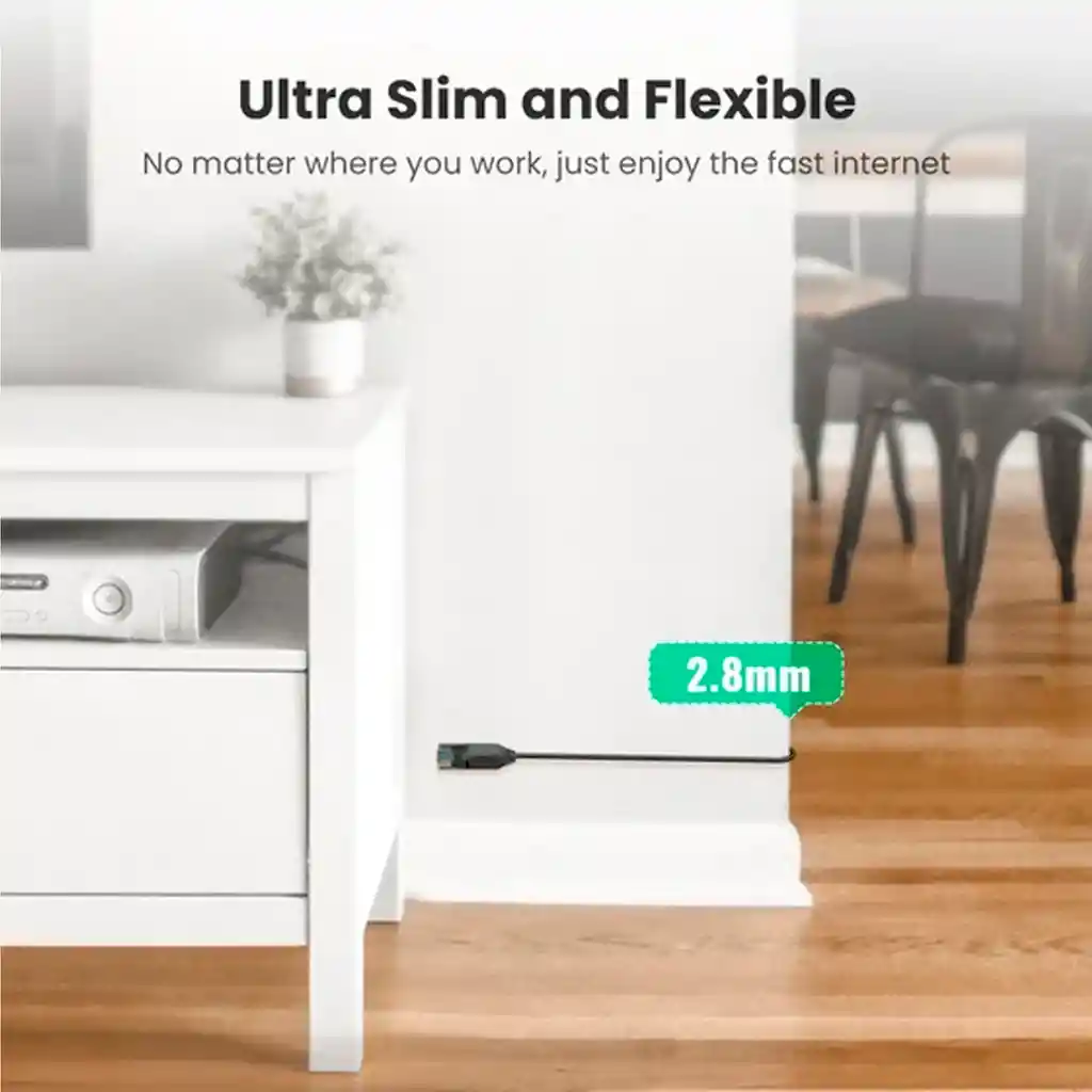 Cable Internet Chapado En Oro Slim Cat 6a Gigabit 10 Metros