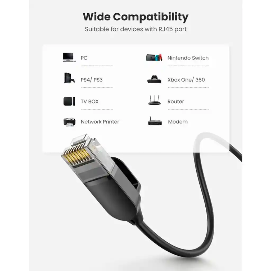 Cable Internet Chapado En Oro Slim Cat 6a Gigabit 10 Metros