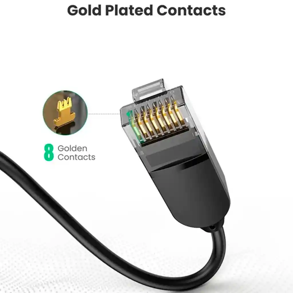 Cable Internet Chapado En Oro Slim Cat 6a Gigabit 10 Metros