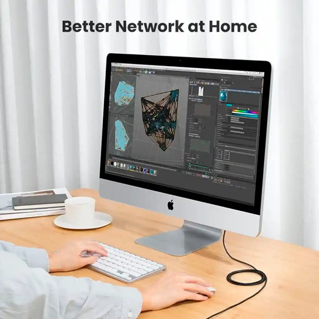 Cable Internet Chapado En Oro Slim Cat 6a Gigabit 10 Metros