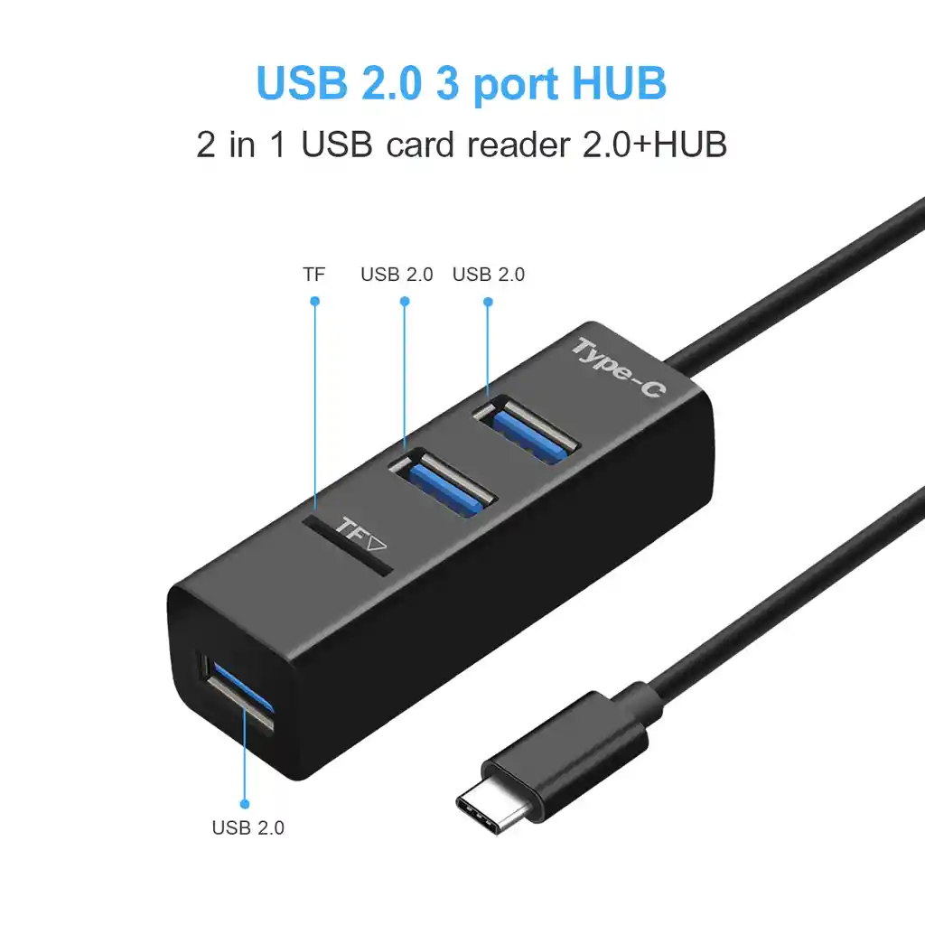 Macbook Hub Usb C 4 En 1 Multi Puerto Usb Sdcard Windows