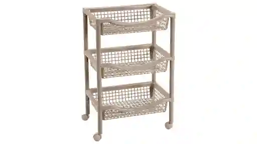 Canasta Móvil Rectangular de 3 Niveles Taupe