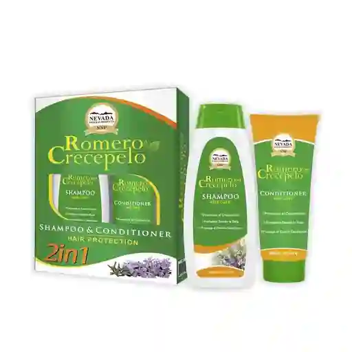 Nevada Romero Crecepelo Kit Capilar Shampoo + Acondicionador 420 Ml + 200 Ml