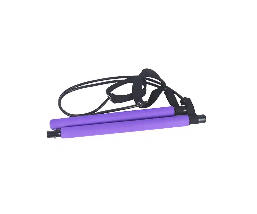 Kit Barra Pilates Portátil Con Bandas Elásticas Fitness Yoga - Morado