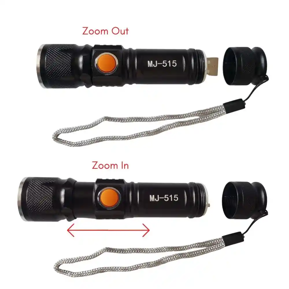 Linterna Mini Recargable Luz Led 3 Modos Zoom Dux Mj-515 (5365)