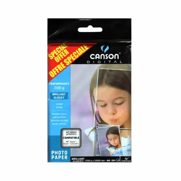 Canson Papel Photo Glossy 10 X 15 Cm