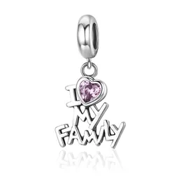 Charm Dije I Love My Family Familia Tipo Fabricado Plata 925