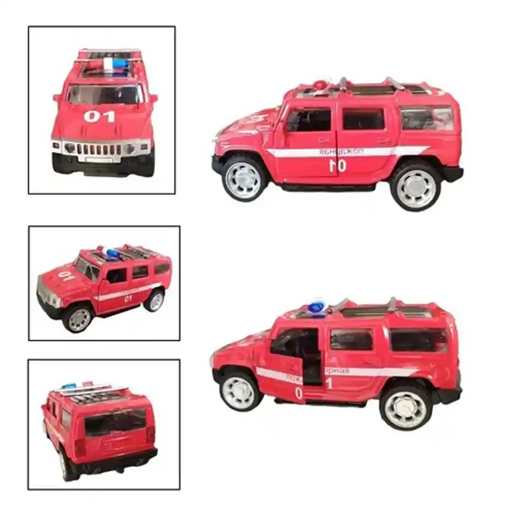 AMBULANCIA ROJA BOMBEROS POLICIA JUGUETE METÁLICO X1 JUGUETERÍA