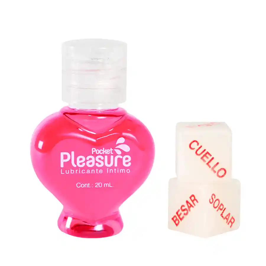 Lubricante Intimo Cereza 20 ml y Dados Pocket Pleasure