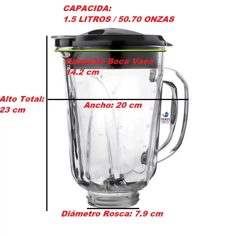 Jarra/ Vaso Vidrio Licuadora Black+decker Fusión/ Pulverix
