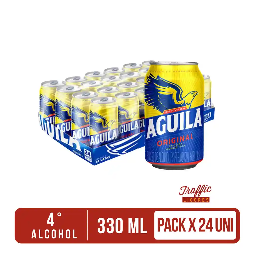 Aguila Cerveza Tradicional Lata 330 Ml X 24 Unds