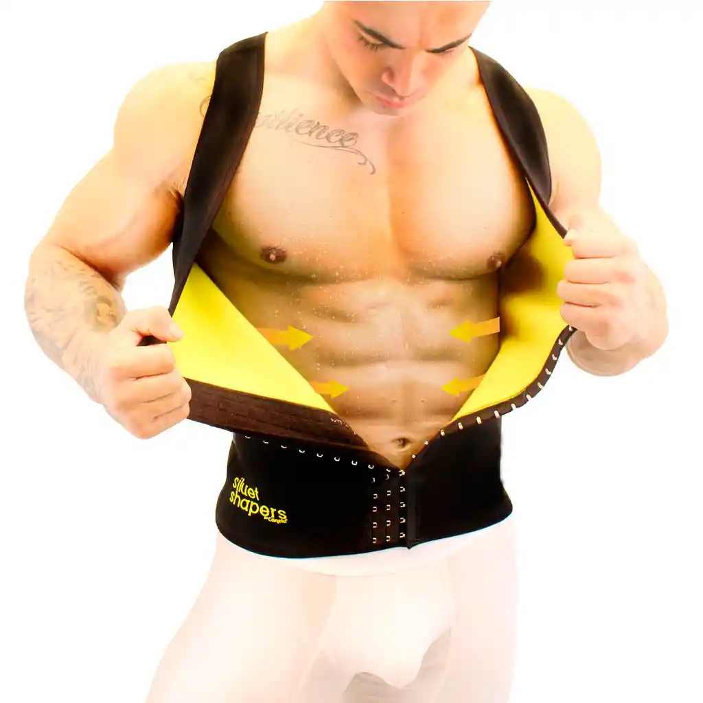 Chaleco reductor Térmico 3 broches hombre – reduce abdomen-TALLA  XS