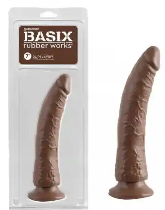 Dildo Basix Slim Seven 7" Pipedream Marrón