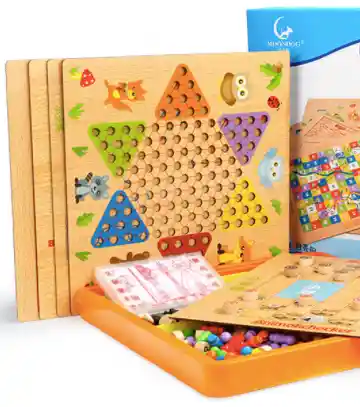 Juego multifuncional madera  - Damas chinas, escalera y muchos mas