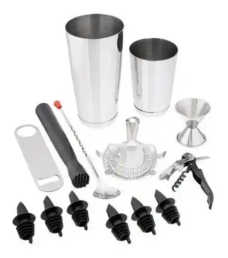 Kit Bartender Profesional Set Coctelera 14 Piezas Shaker Bar