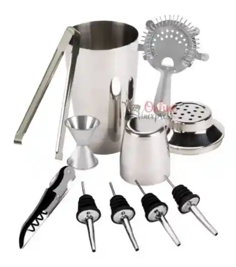 Kit Bartender Profesional Coctelera 28 Oz Incluye 9 Piezas