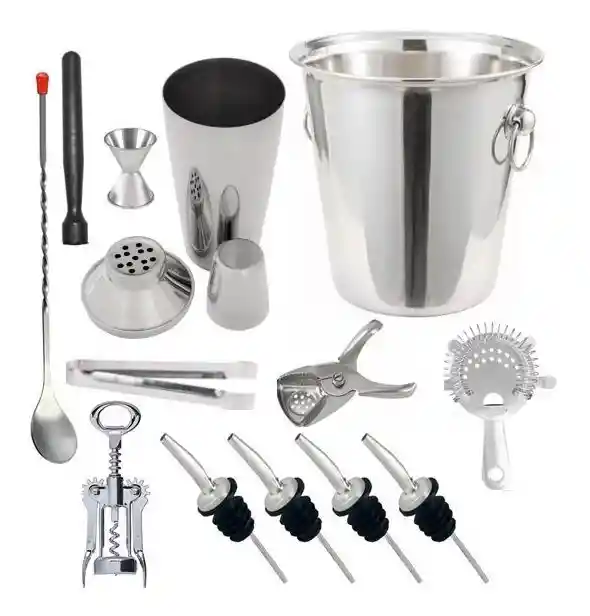 Kit Bartender Profesional Coctelera 28 Oz Incluye 13 Piezas