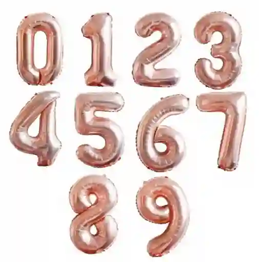Globos Metalizados Números 40Cm de color oro rosa
