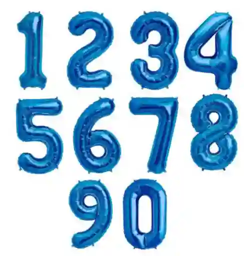 Globos Metalizados Números 40Cm de color azul