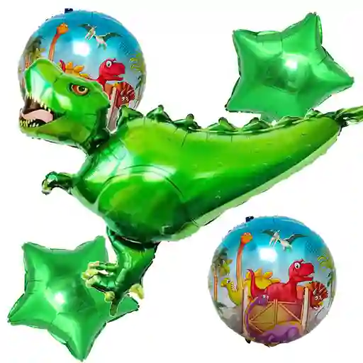 Globos Bouquet de bombas metalizados dinosaurio