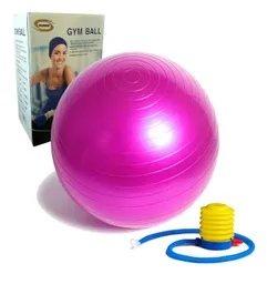 Balón Pilates 55 Cm Pelota Abdominal Yoga Terapia + Inflador - Rosado