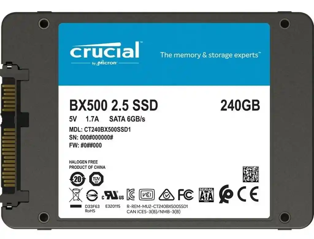 Crucial Disco Sólido Ssd Interno Ct240Bx500Ssd1 240Gb Negro