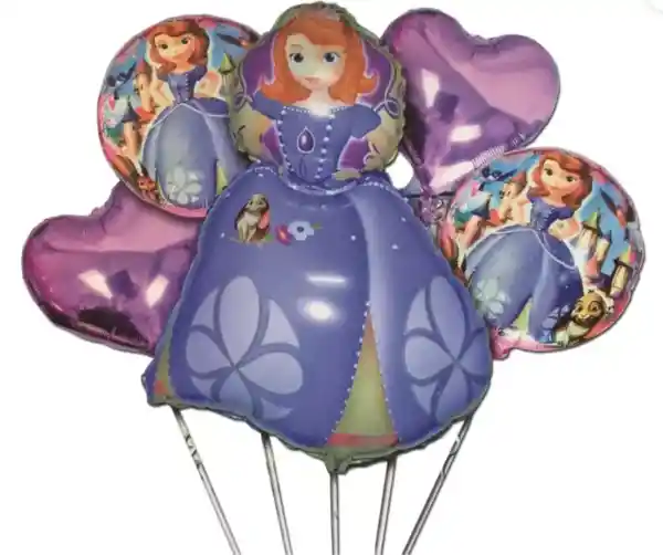 Globos Bouquet de bombas metalizados Princesa Sofia