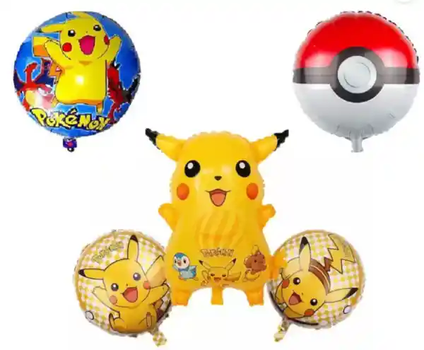  Globos Bouquet de bombas metalizados Pikachu Pokemon