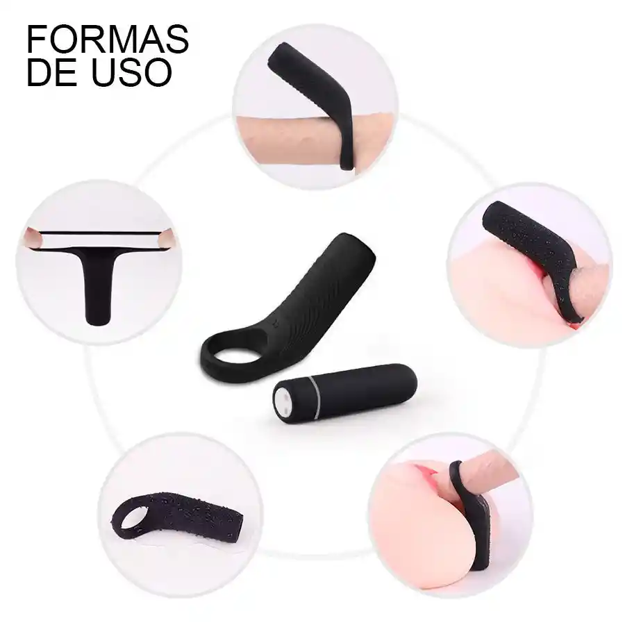 Anillo Vibrador Lure Black Recargable Shande