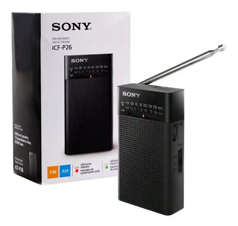 Radio Sony AM-FM ICF-P26 Baterías AA