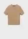 Camiseta Tricot Salas Camel Talla L Hombre Mango