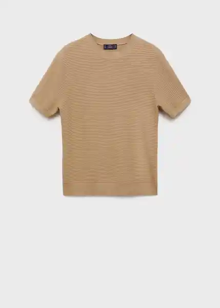Camiseta Tricot Salas Camel Talla L Hombre Mango