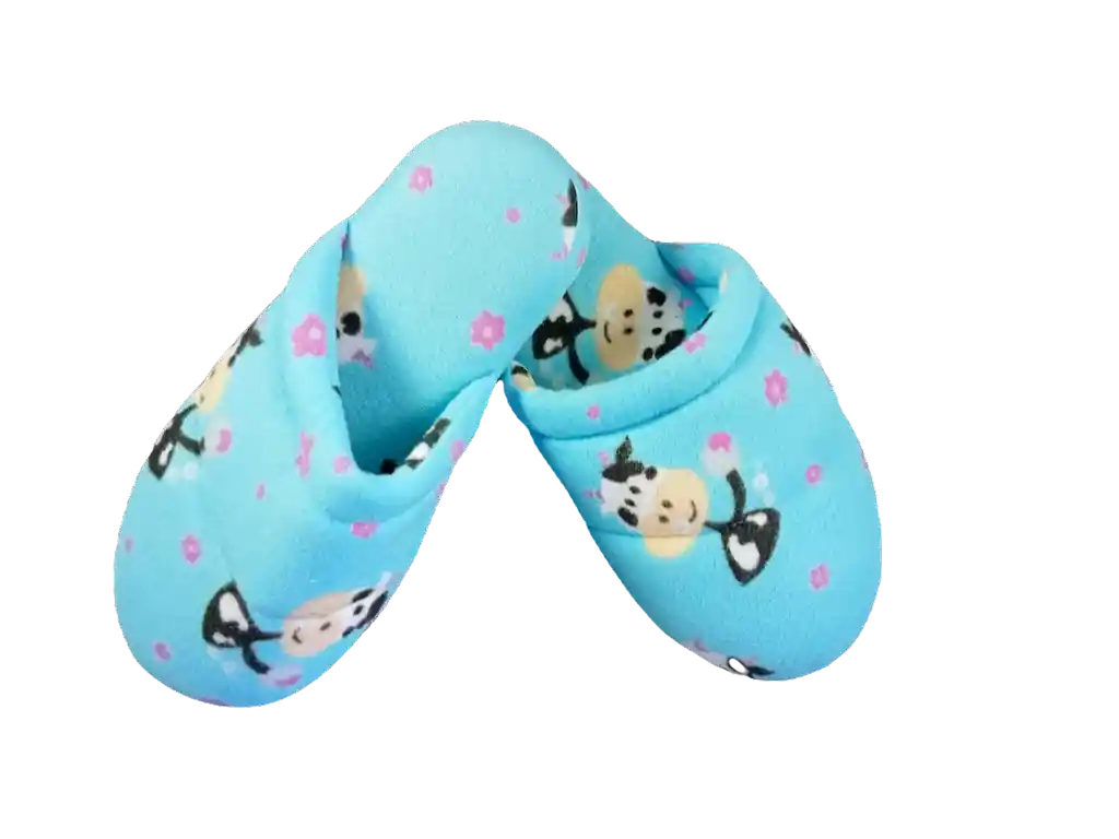 Pantuflas Dama Azul cielo vaquitas-Talla 38