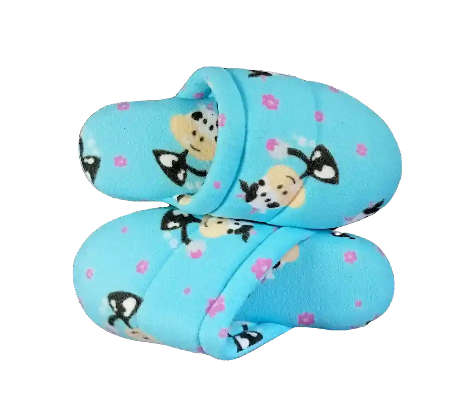 Pantuflas Dama Azul cielo vaquitas-Talla 38