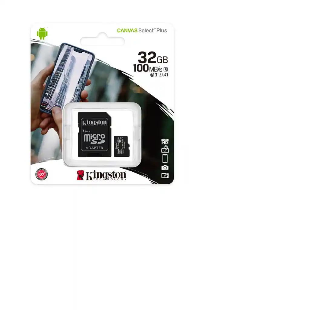 Kingston Memoria Micro Sd Canvas Fhd 32Gb 100Mb/Seg