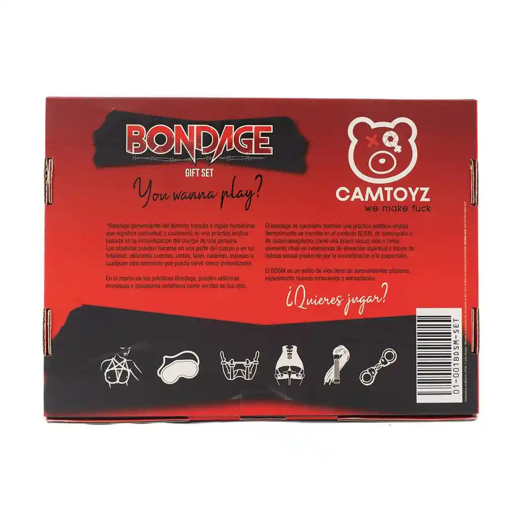 Kit Bondage Capri Rosado Camtoyz