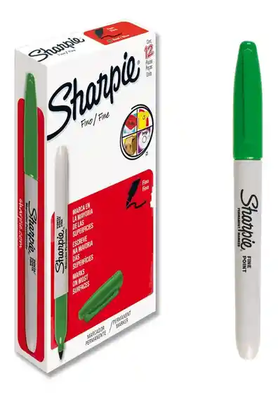 Marcador Sharpie Punta Fina Verde Oscuro