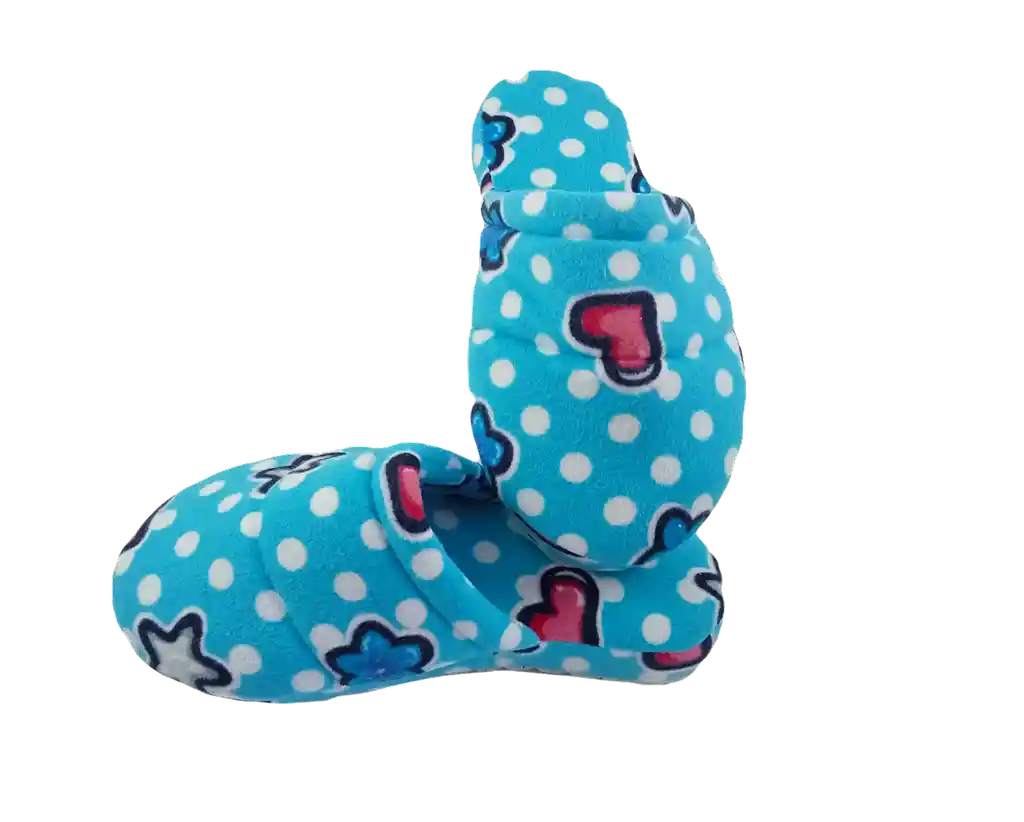 Pantuflas Dama Azul corazones y estrellas-Talla 38