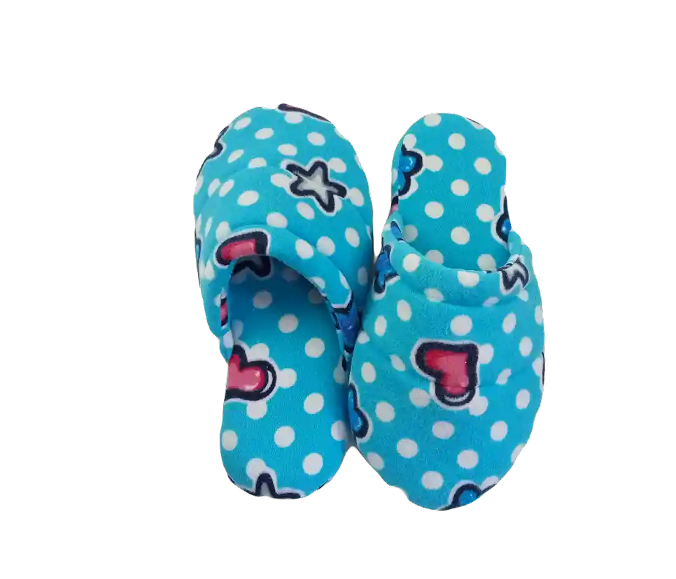 Pantuflas Dama Azul corazones y estrellas-Talla 38