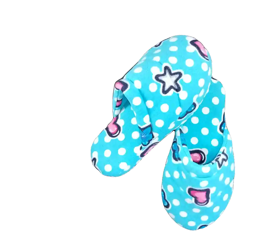 Pantuflas Dama Azul corazones y estrellas-Talla 38