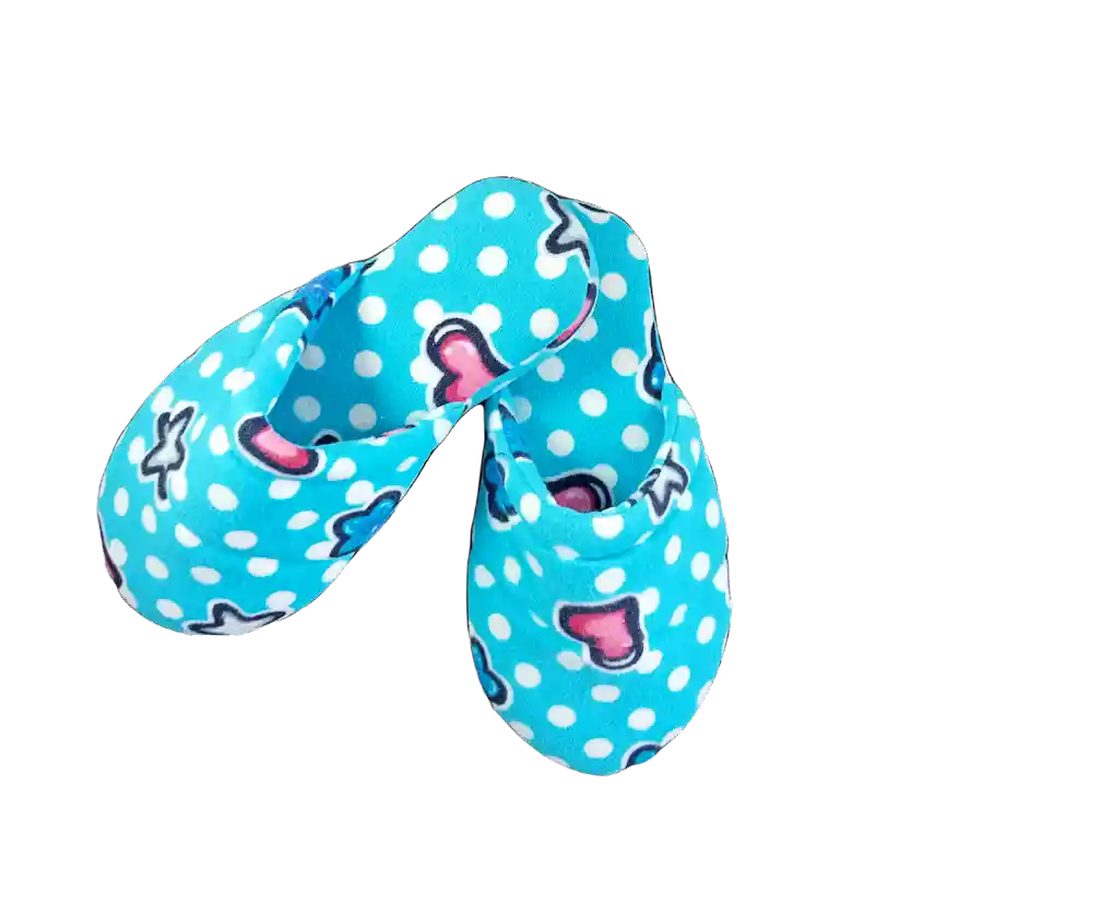 Pantuflas Dama Azul corazones y estrellas-Talla 38