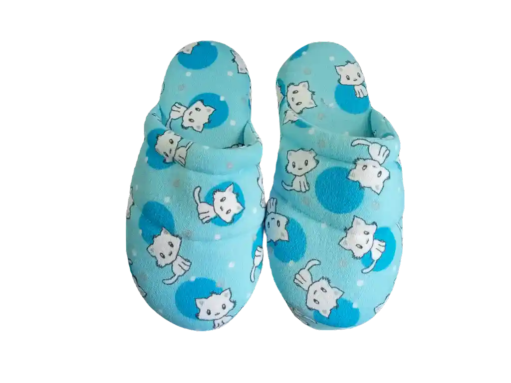 Pantuflas Dama Azul gatos-Talla 37